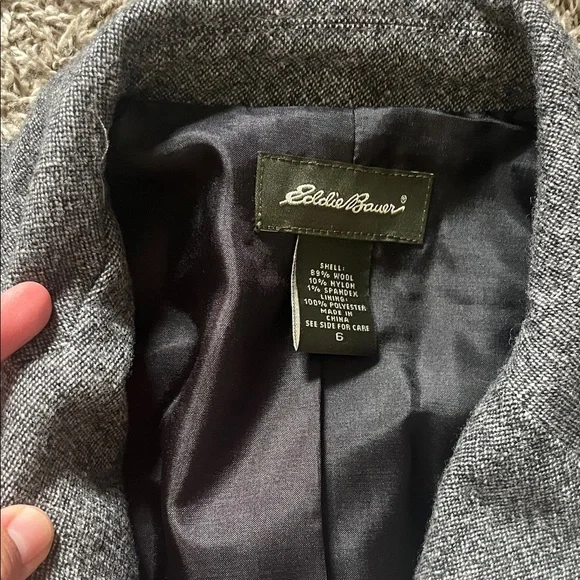 Eddie Bauer Gray Wool Blazer for Women Size 6 Office Formal Coat Jacket - Picture 5 of 9
